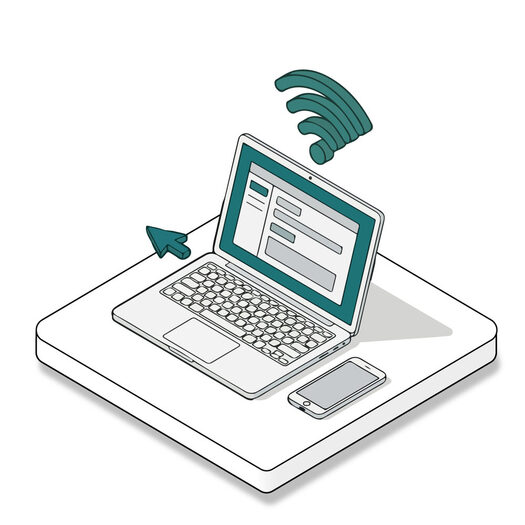 2D Grafik eines Laptops
